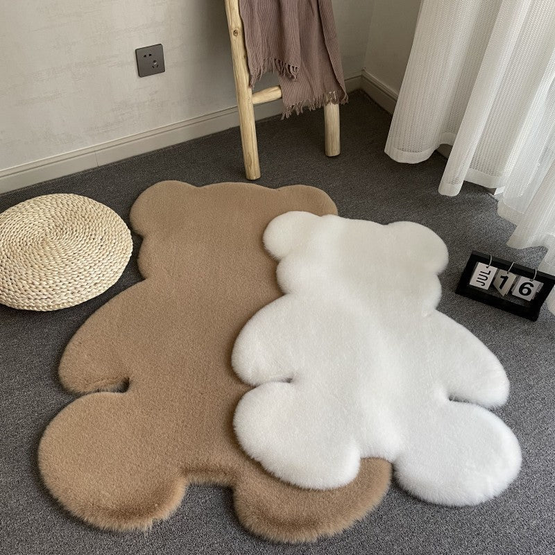 Cute Bear Plush Carpet – Soft Decorative Floor Mat for Kids’ Room, Bedroom, Sofa & Bedside