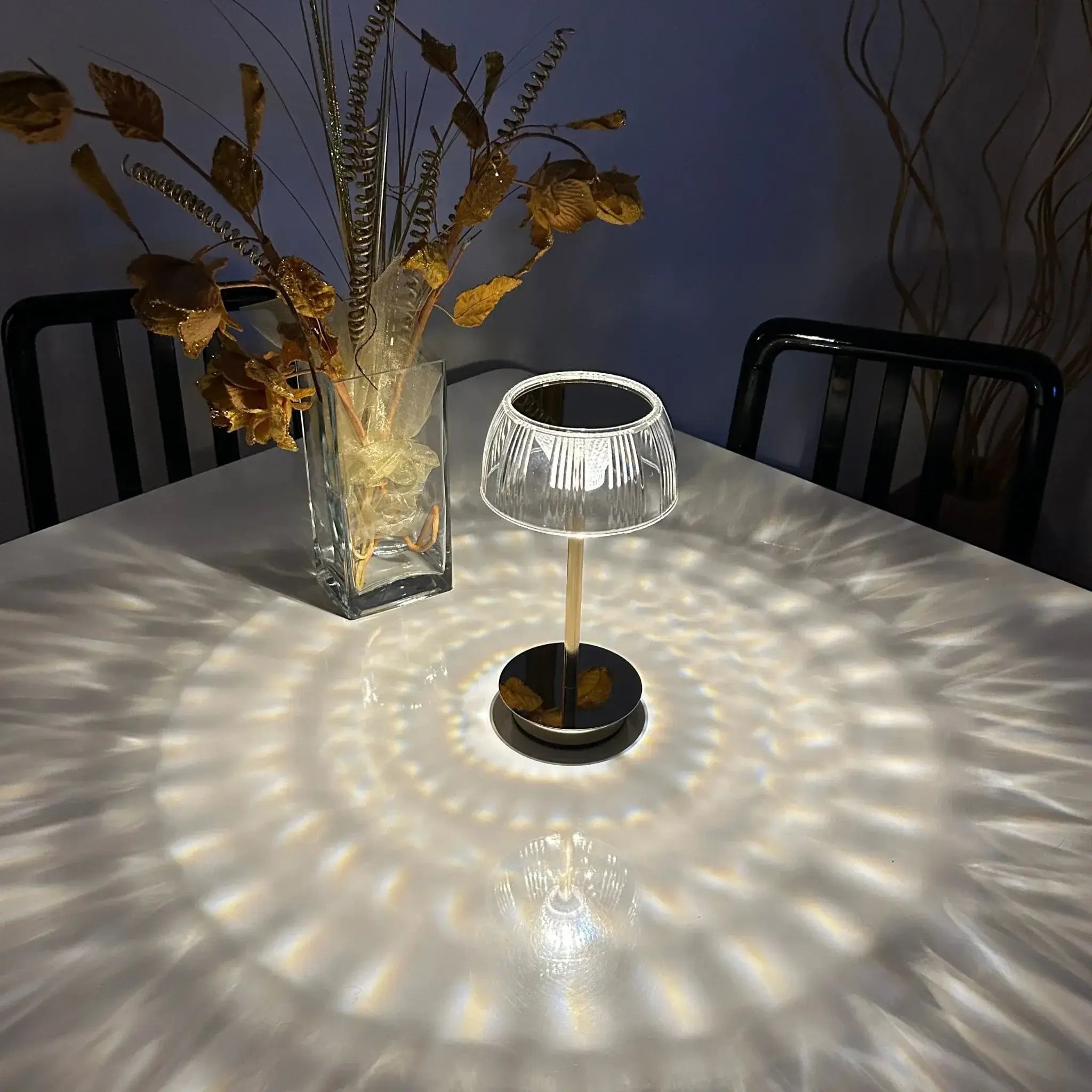 Rechargeable Jellyfish LED Table Lamp with Touch Control – Modern Acrylic Design for Bedside, Nightstand, or Home Decor