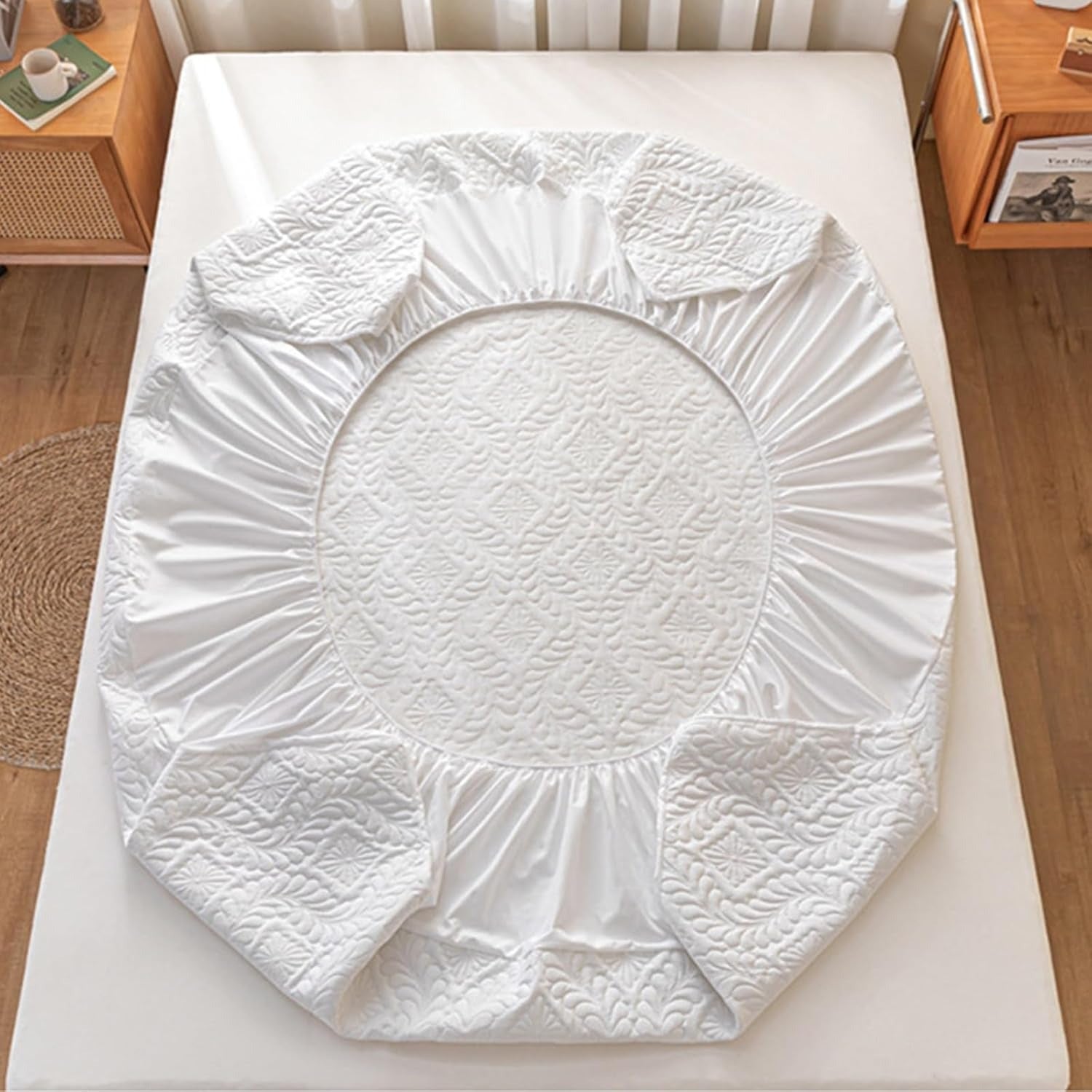Waterproof Quilted Mattress Protector – Soft Fitted Bed Cover with TPU Layer for Spill, Sweat & Dust Protection